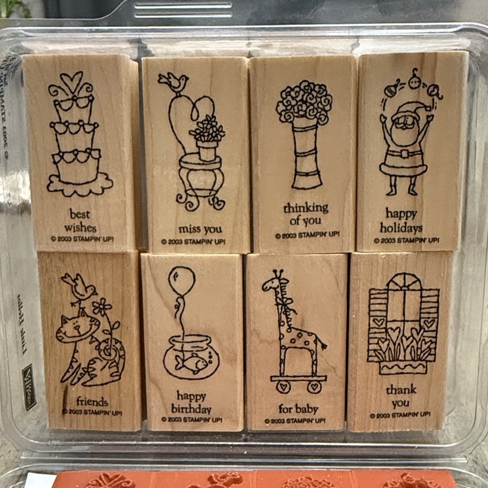 Stampin' Up! Wooden Rubber Stamp Set-2003 Little Hellos Set